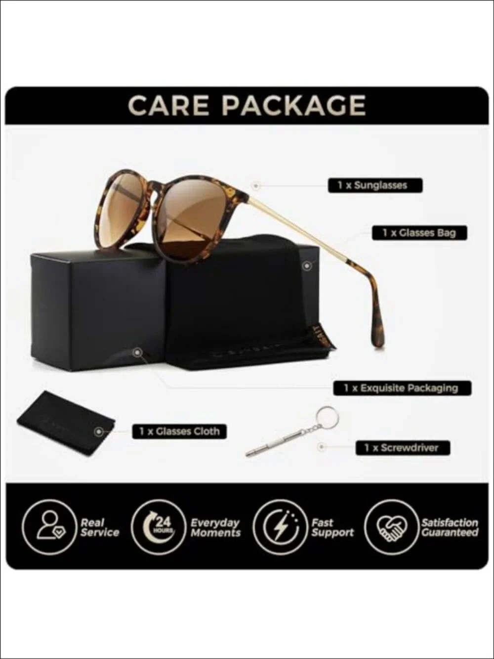 SUNGAIT Premium Vintage Round Polarized Sunglasses UV400 Retro Unisex